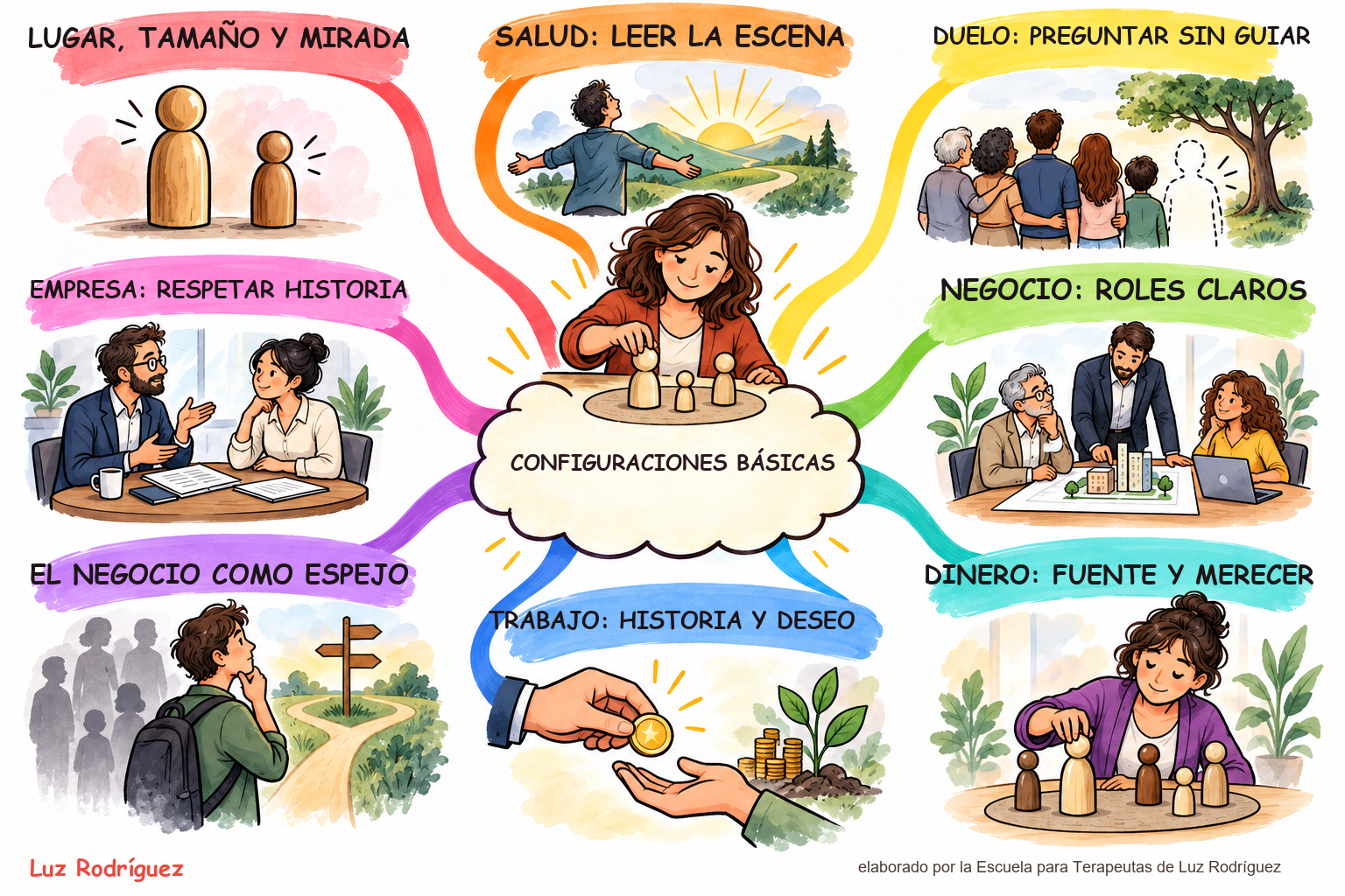 Mapa mental Style8 ilustrado de Configuraciones básicas por categorías de Constelaciones