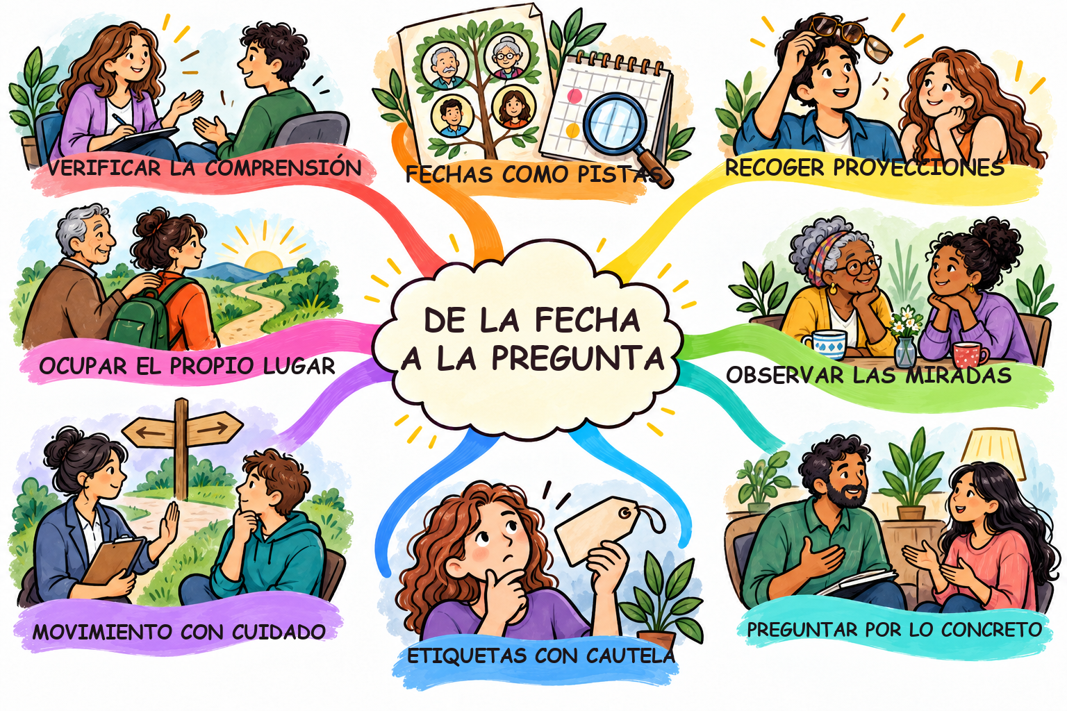 Mapa mental Style8 ilustrado de Ejemplos de falsos dobles