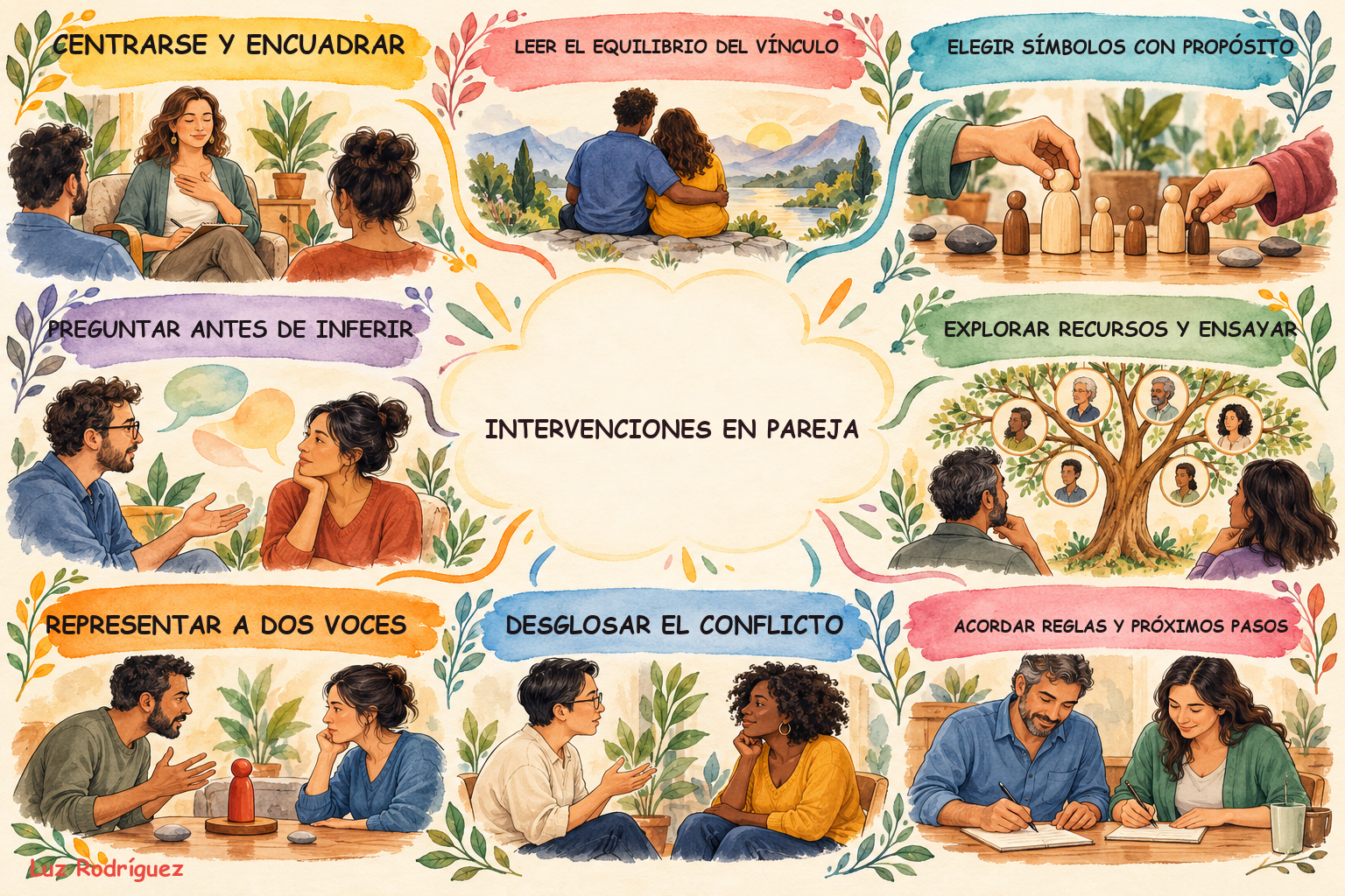 Mapa mental Style8 ilustrado de Ejemplos de intervenciones