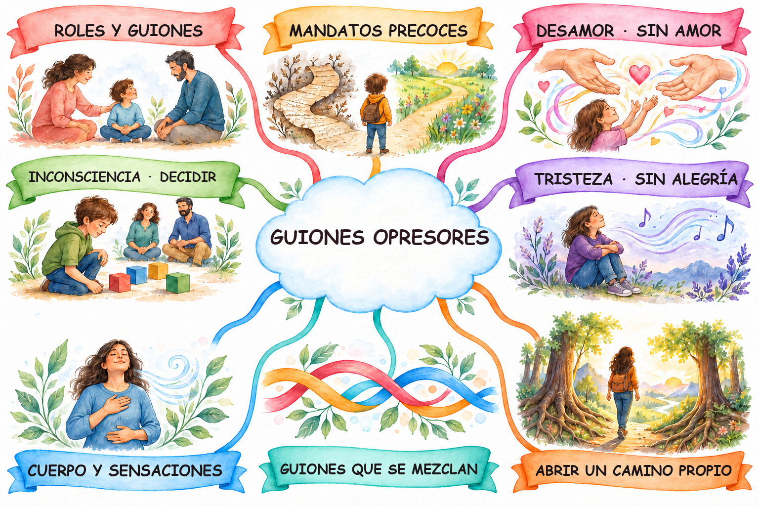 Mapa mental Style8 ilustrado de Guiones opresores