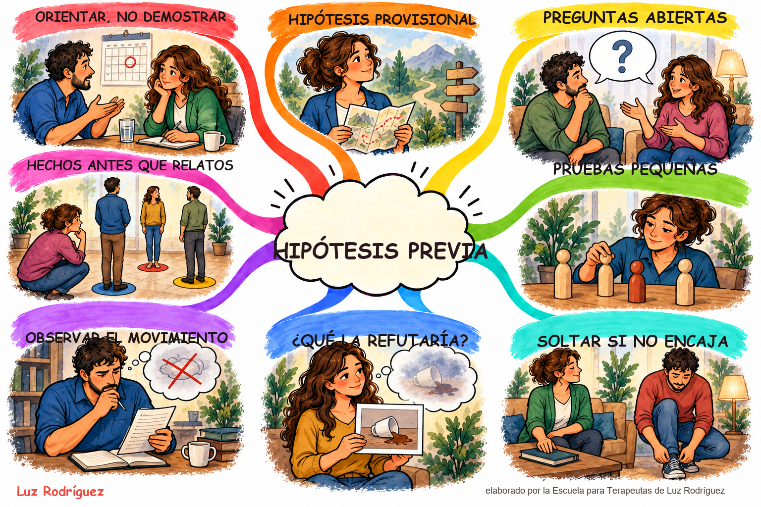 Mapa mental Style8 ilustrado de Hipótesis previa