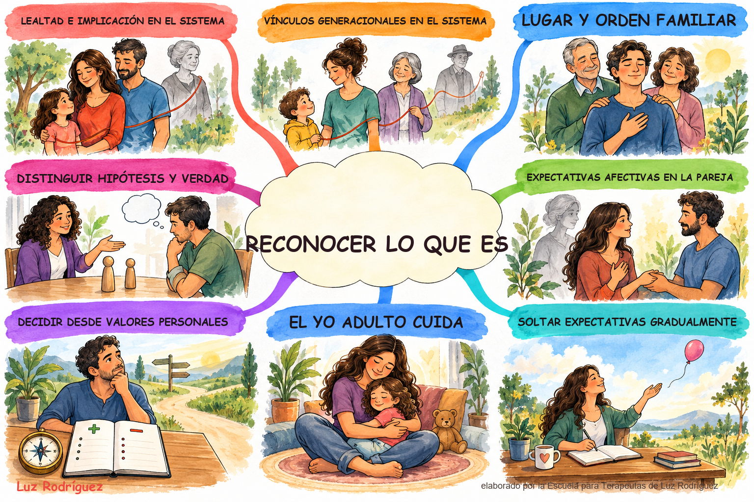 Mapa mental Style8 ilustrado de Práctica de Reconocer lo que Es